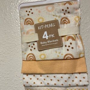 Kit + Pearl Baby Blankets Pack of 4 new cotton